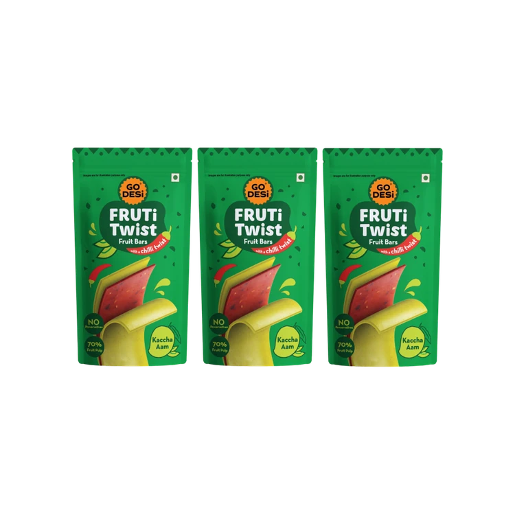 GO DESI Fruti Twist Fruit Bar (Kaccha Aam) - Pack of 3