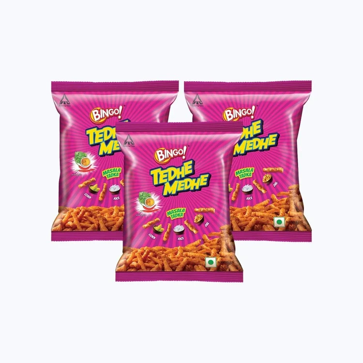 Bingo Tedhe Medhe Masala Tadka Crisps - Pack of 3