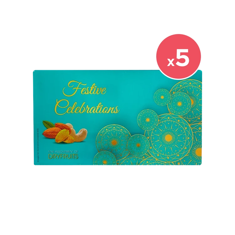 Naturoz Festive Celebrations Dry Fruits Gift Box - Pack of 5