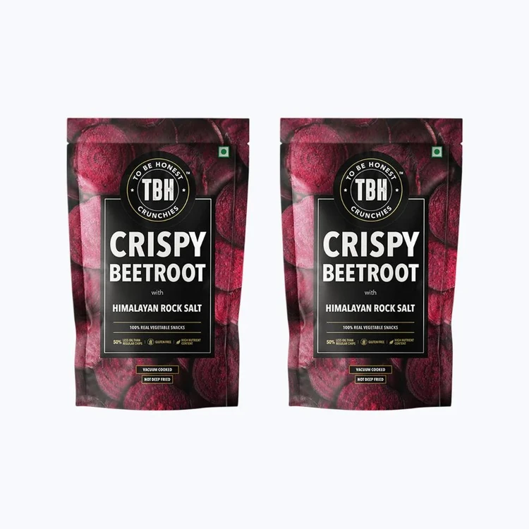 To Be Honest Crispy Beetroot with Himalayan Rock Salt Chips - Pack of 2