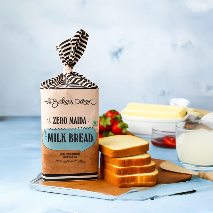 The Baker's Dozen Zero Maida Milk Bread, Whole Wheat