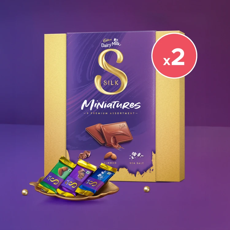 Cadbury Dairy Milk Silk Miniatures Premium Assorted Diwali Chocolate Gift Pack - Pack of 2