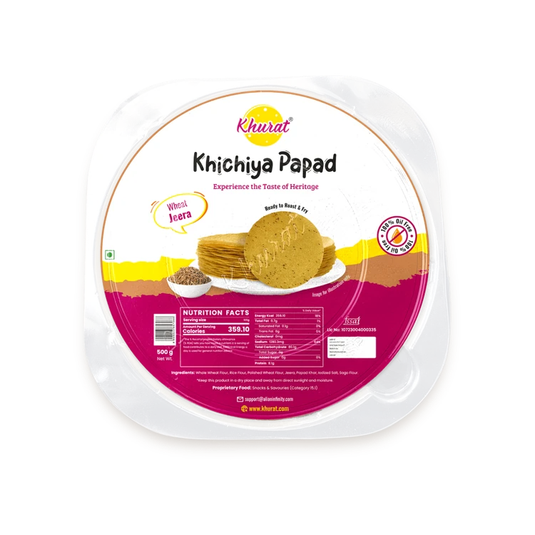 Khurat Khichiya Papad (Wheat Jeera)