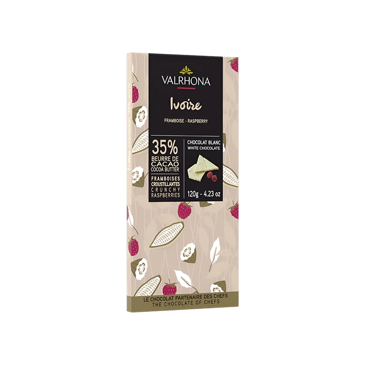 Valrhona Ivoire White Chocolate Bar (Crunchy Raspberries)