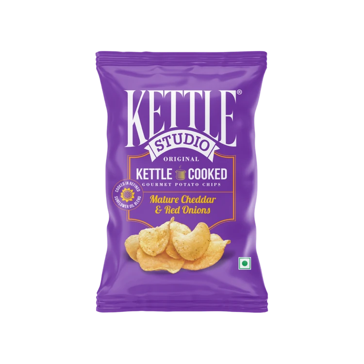 Kettle Studio Mature Cheddar & Red Onions Potato Chips