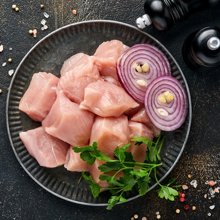 Delichic Boneless Frozen Chicken Tikka Cubes Cut