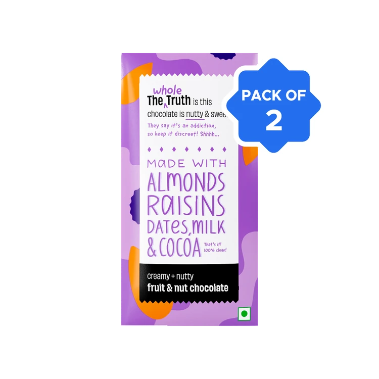 The Whole Truth Creamy Fruit and Nut Chocolate - Pack of 2