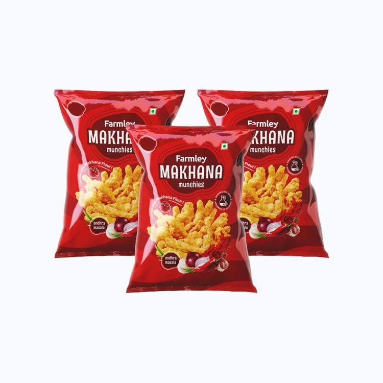 Farmley Makhana Munchies Crisps - Andhra Masala - Pack of 3