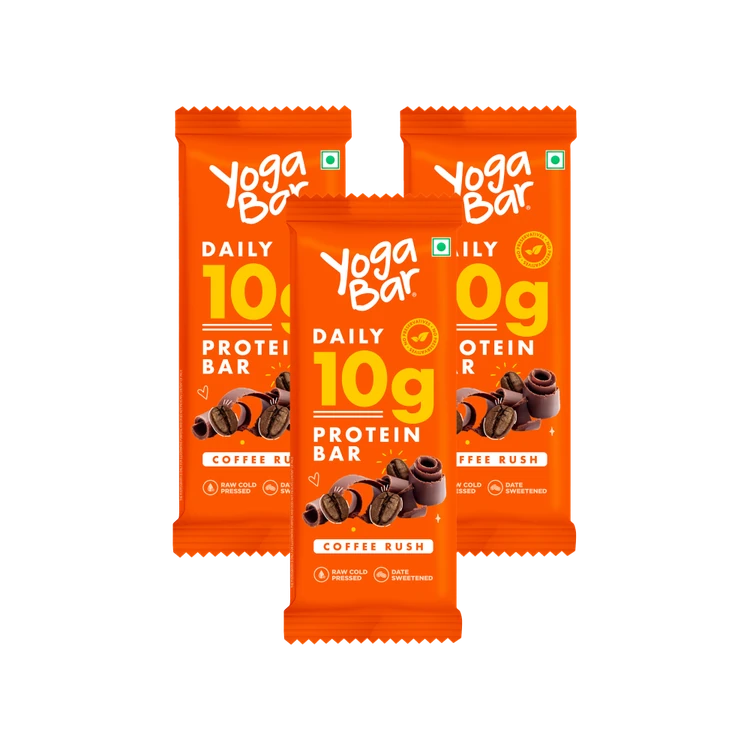 Yoga Bar 10 g Coffee Rush Protein Bar - Pack of 3