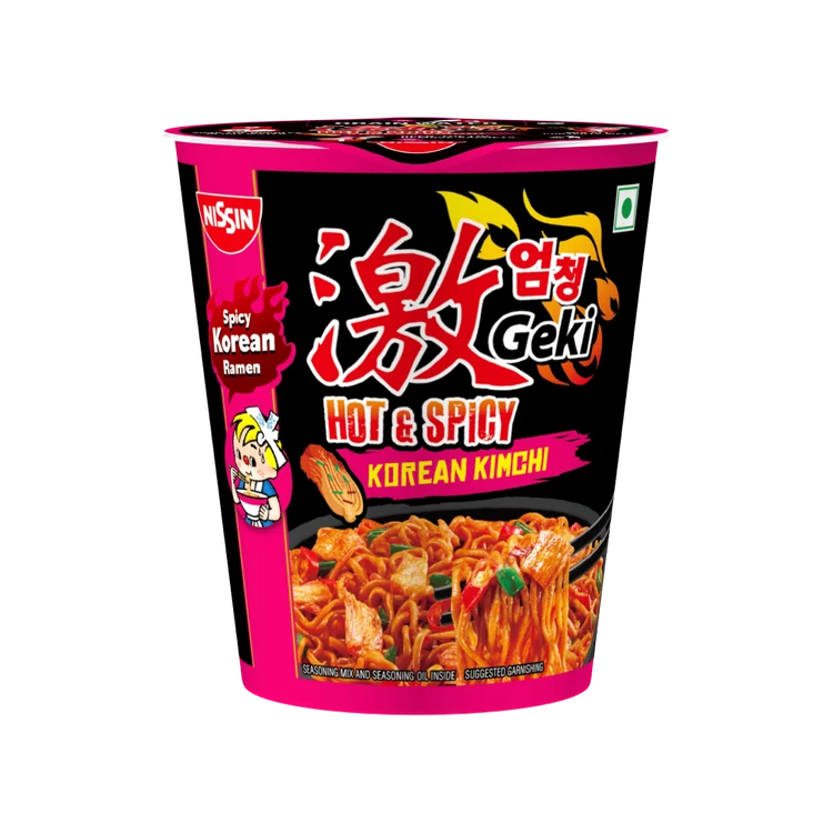 Nissin Geki Hot & Spicy Korean Kimchi Ramen Cup Noodles