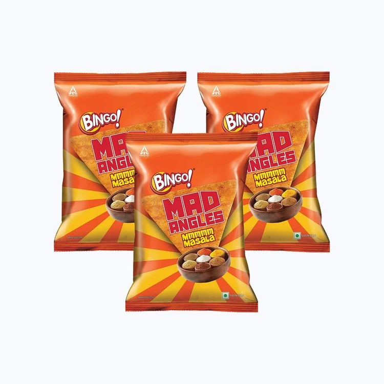 Bingo Mad Angles Masala Madness Crisps - Pack of 3