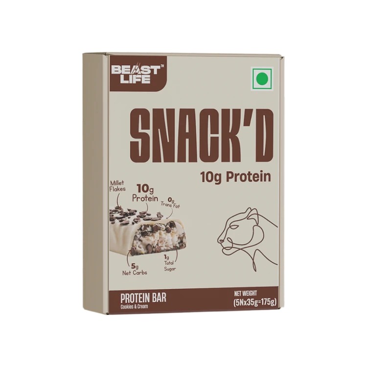 BeastLife Snack'D Protein Bar (Cookies & Cream)