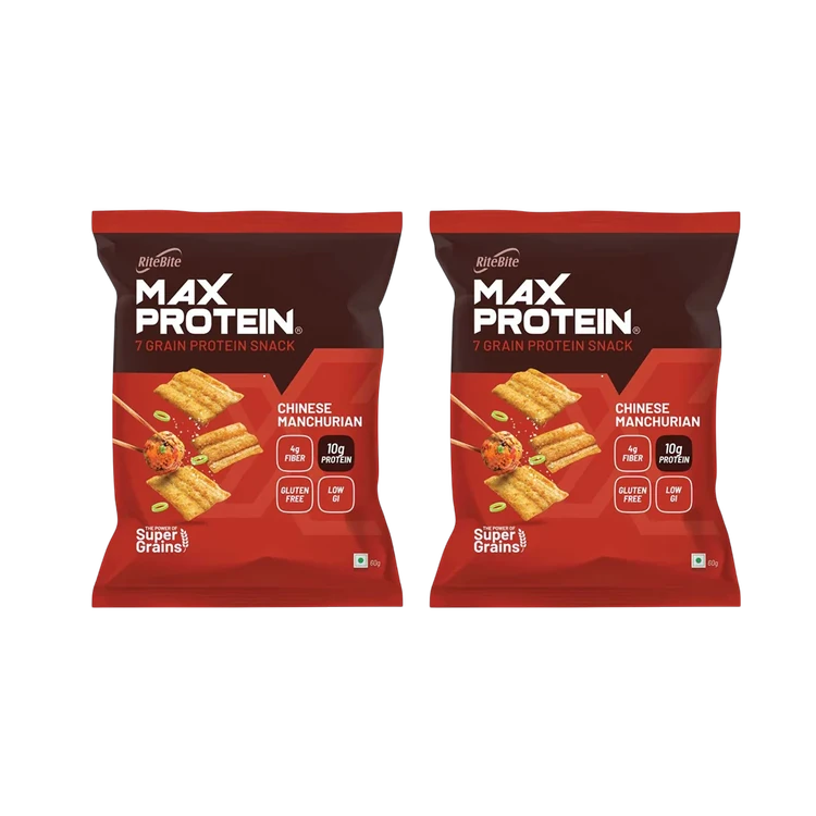RiteBite Max Protein Chinese Manchurian 10 g Protein Multigrain Chips - Pack of 2