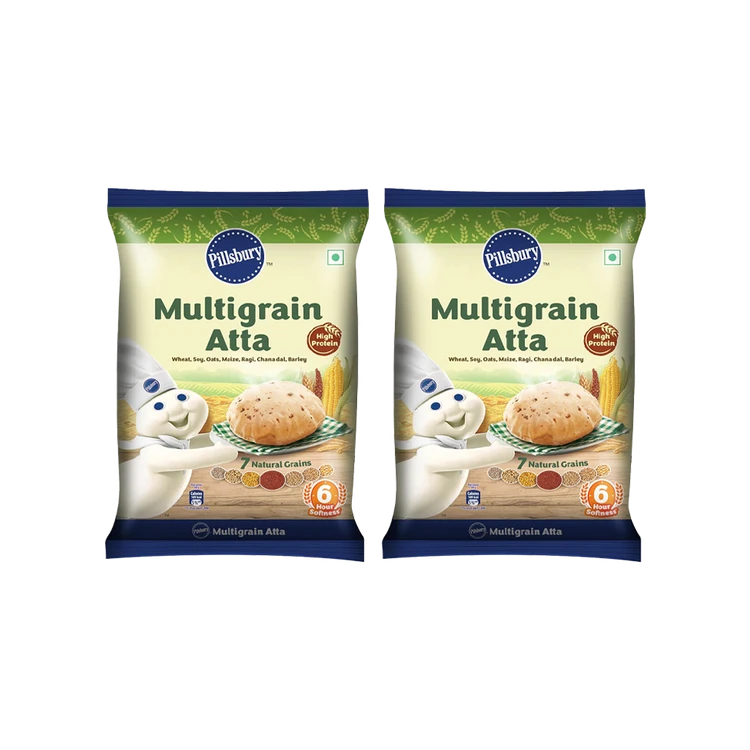 Pillsbury Multigrain Atta (1 kg) - Pack of 2 (Siri Daanya Hittu)