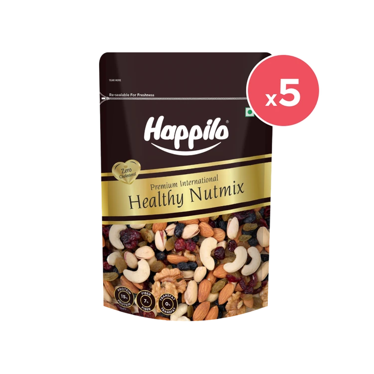 Happilo Premium Healthy Nutmix Dry Fruit Mix - Pack of 5