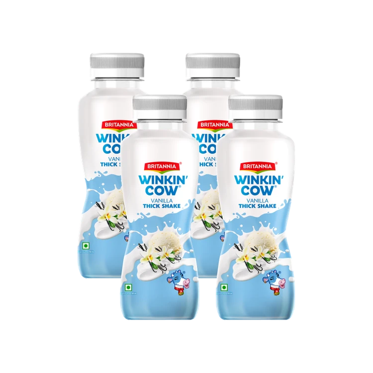 Britannia Winkin Cow Vanilla Thick Milkshake - Pack of 4