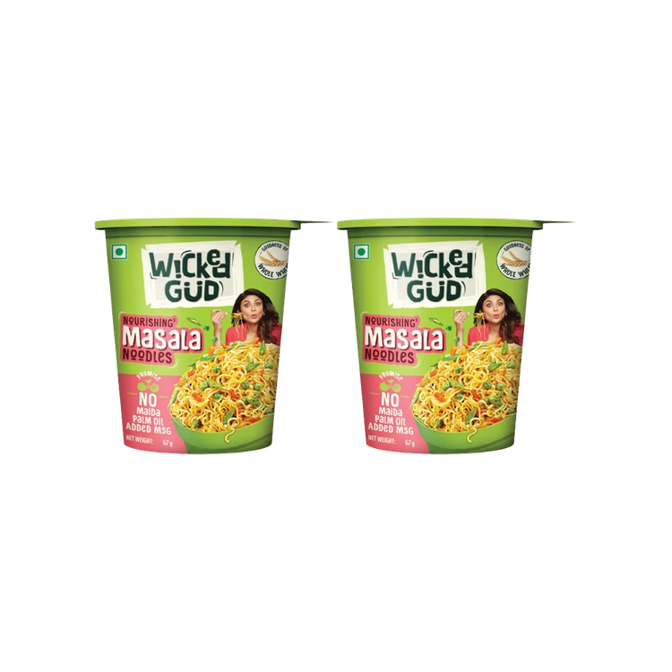 WickedGud Nourishing Masala Cup Noodles - Pack of 2