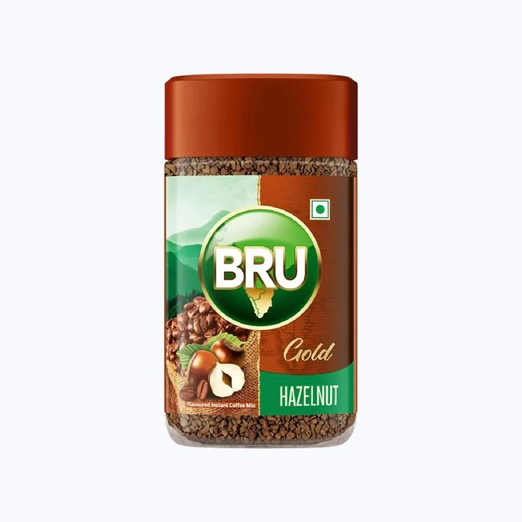 Bru Gold Freeze Dried Hazelnut Instant Coffee