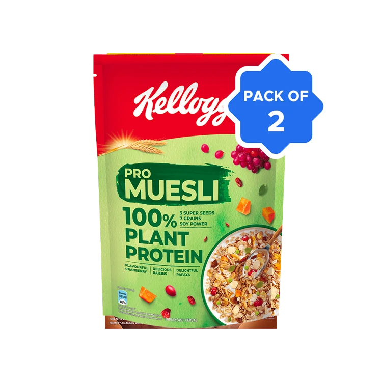 Kellogg's Pro Muesli with 100% Plant Protein - Pack of 2
