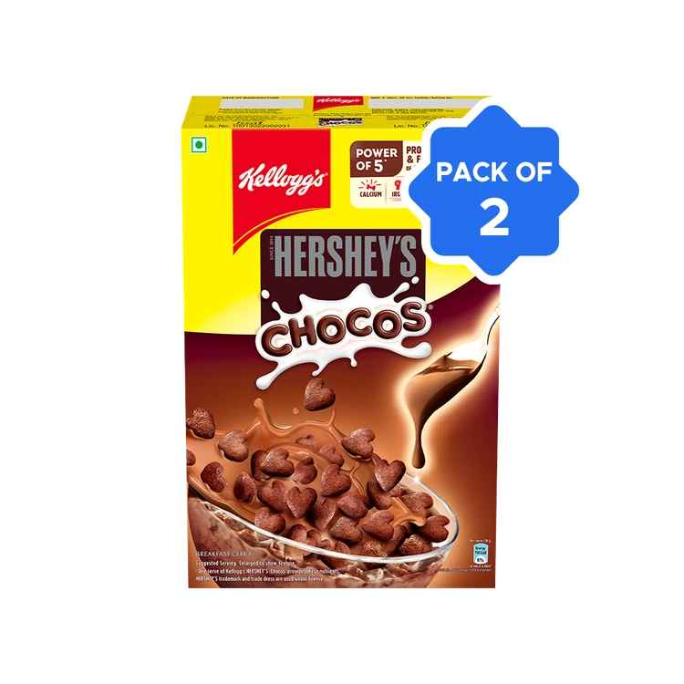 Kellogg's Hershey's Chocos, Breakfast Cereal for Kids - Pack of 2