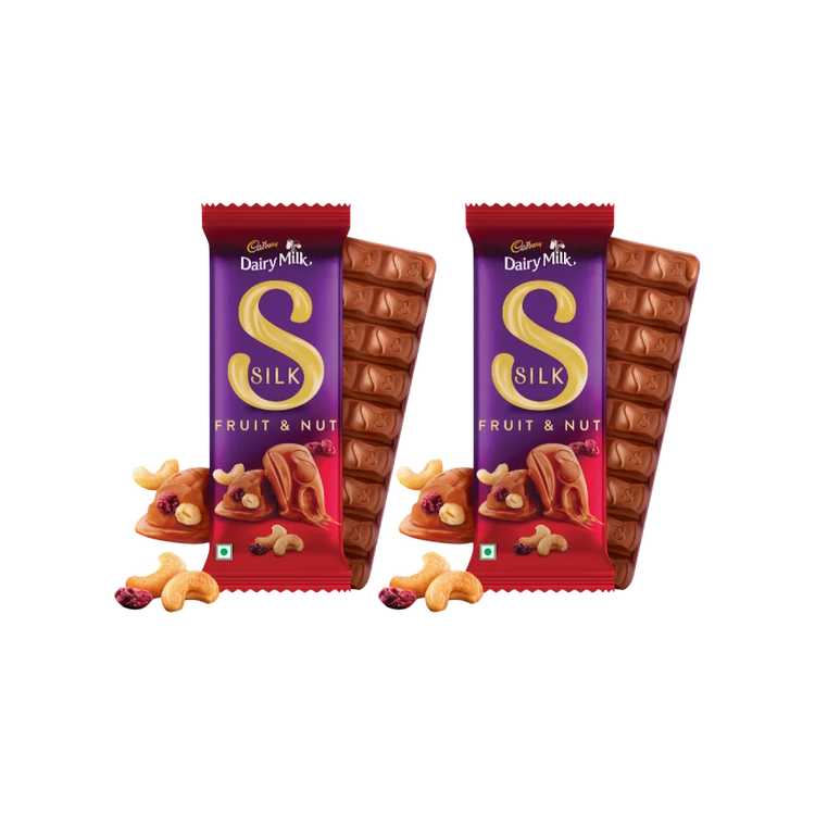 Cadbury Dairy Milk Silk Fruit & Nut Small Milk Chocolate Bar - Pack of 2