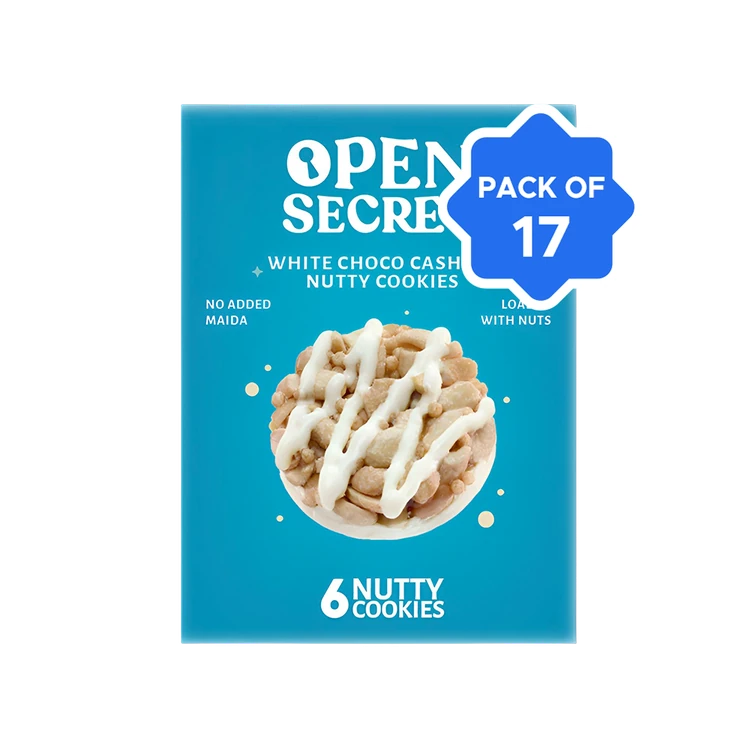 Open Secret White Chocolate Cashew Protein Cookies - Pack of 17