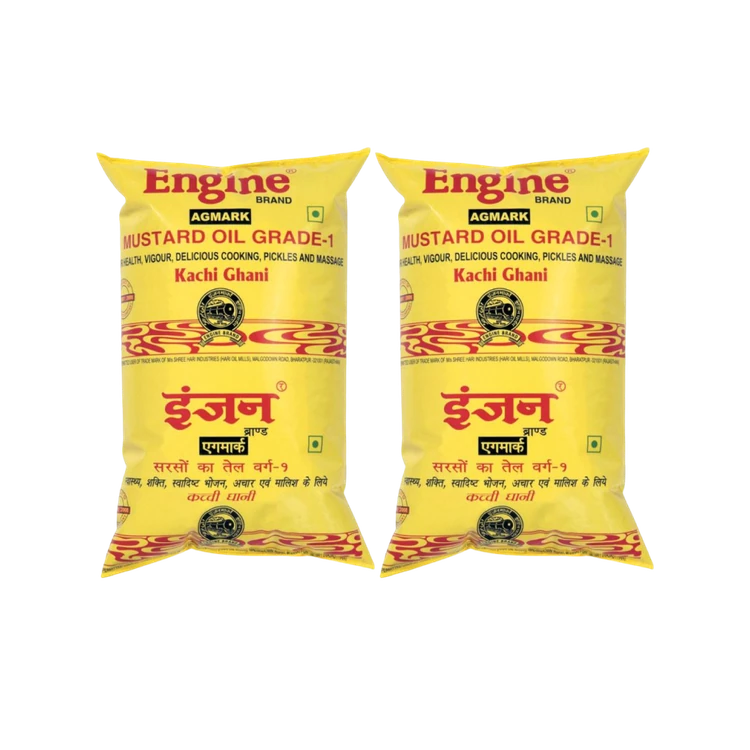 Engine Kachi Ghani Mustard Oil - Pack of 2 (Sasive Enne)