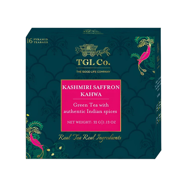 TGL Co. Kashmiri Saffron Kahwa Green Tea Bags