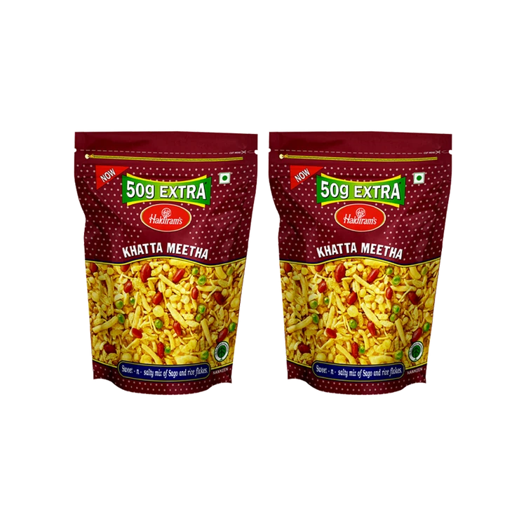 Haldiram's Nagpur Khatta Meetha Mixture Namkeen - Pack of 2