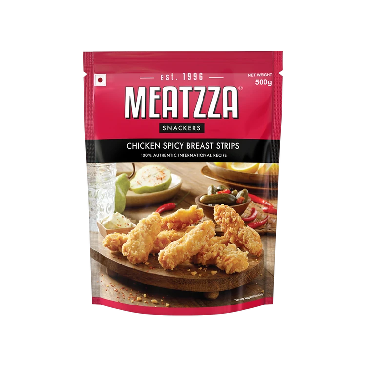 Meatzza Chicken Spicy Breast Strips Frozen Snack