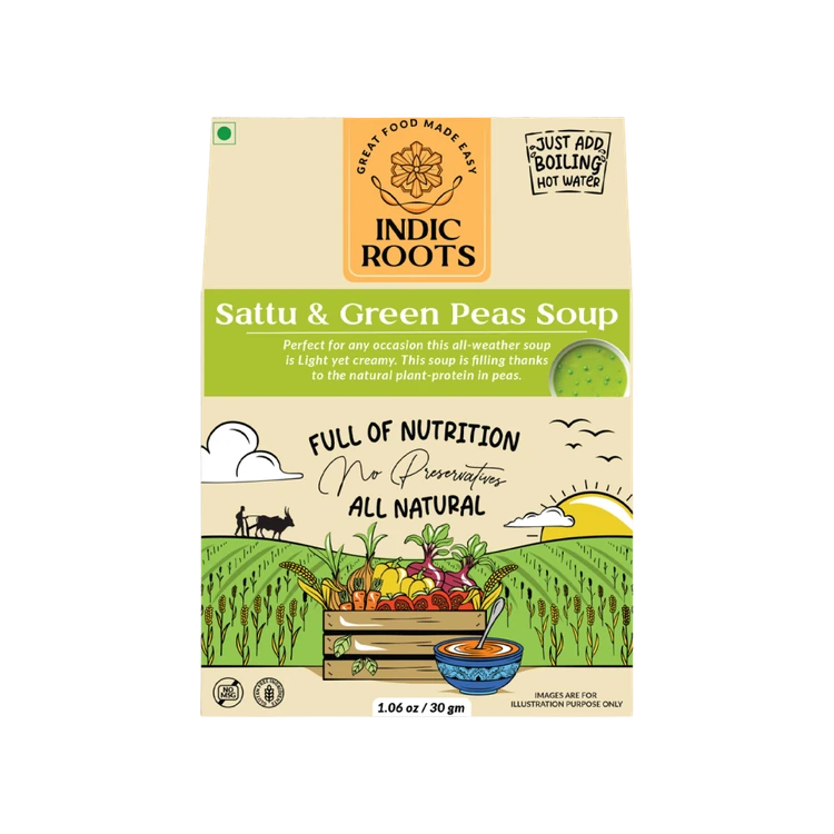 Indic Roots Sattu & Green Peas Instant Soup