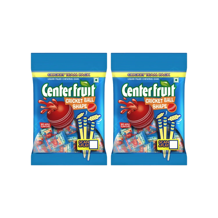 Center Fruit Red Apple Chewing Gum (Cricket Ball Shape) - Pack of 2