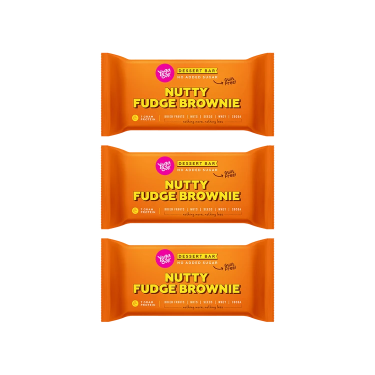 Yoga Bar Nutty Fudge Brownie Protein Bar - Pack of 3