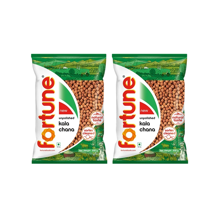 Fortune Kala Chana Unpolished - Pack of 2 (Kadle Kalu)