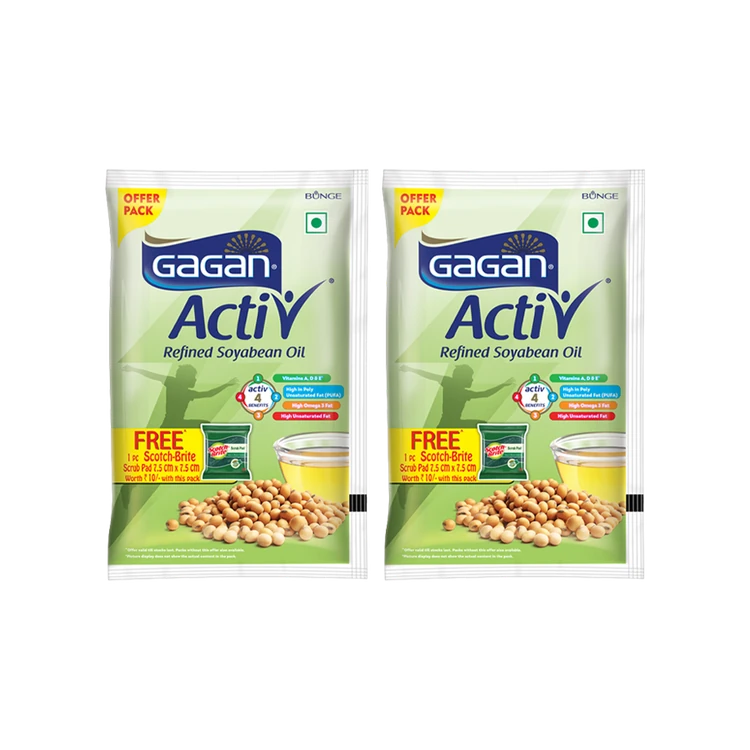 Gagan Active Refined Soyabean Oil - Pack of 2 (Soyabean Enne)