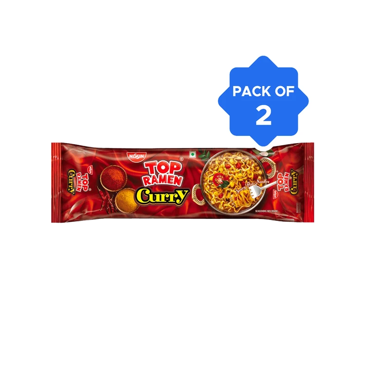 Nissin Top Ramen Curry Veg Noodles - Pack of 2