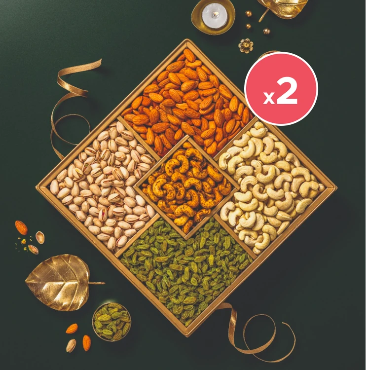 Haldiram's Hum Panch Dry Fruits Gift Pack - Pack of 2 (Dry Fruits Udugore Pack)