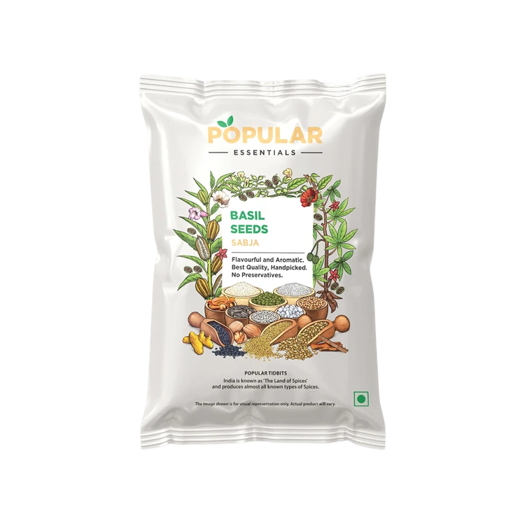 Popular Essentials Basil Seeds (Sabja) (Tulasi Beeja)