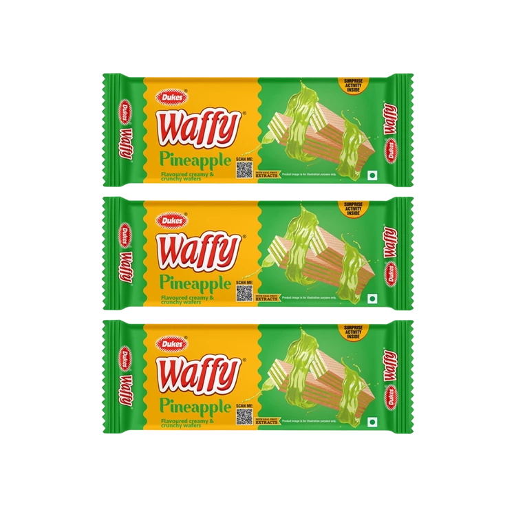 Dukes Waffy Pineapple Wafers - Pack of 3