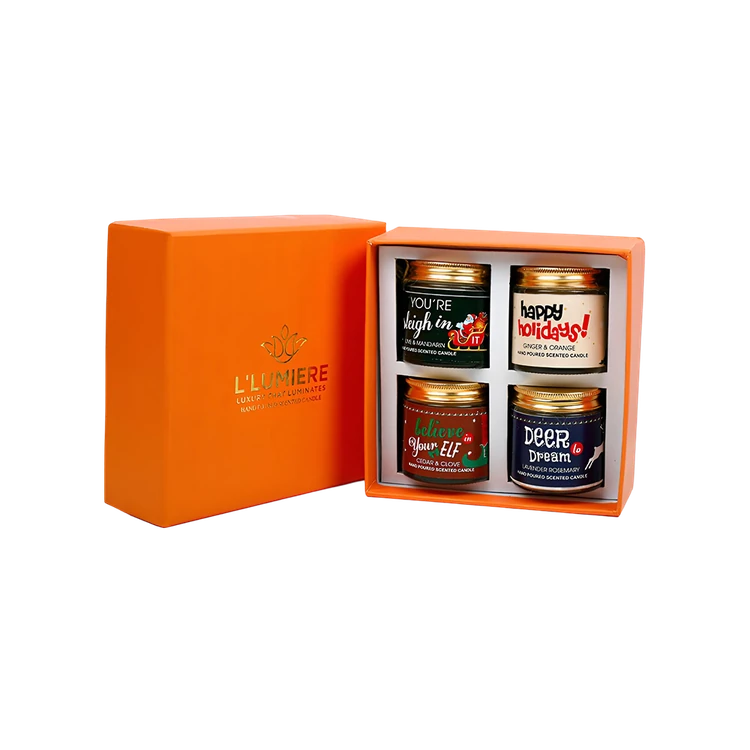 Screw Jar Candle (4 Fragrance, Multicolour) Set TradeFT