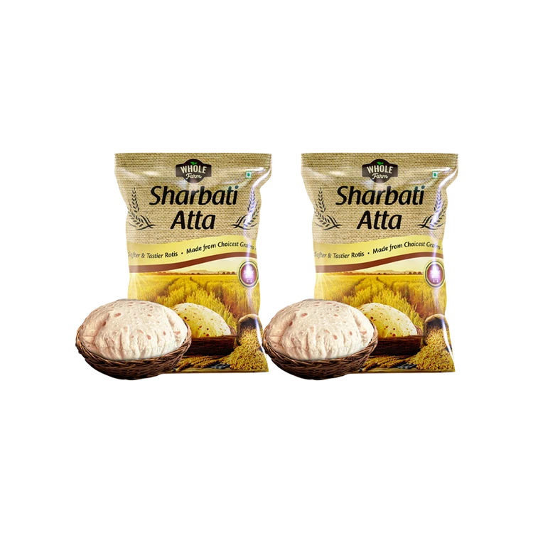 Whole Farm Premium Sharbati Atta - Pack of 2 (Sharbati Hittu)