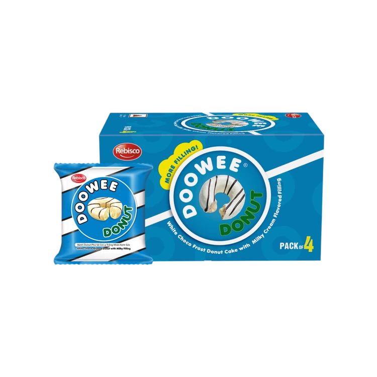 Doowee Donut White Chocolate Donut Filled with Milk Cream