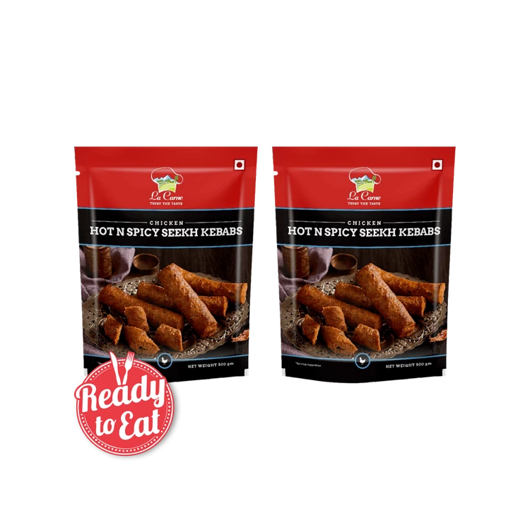 La Carne Hot & Spicy Chicken Seekh Kebab (Frozen) - Pack of 2