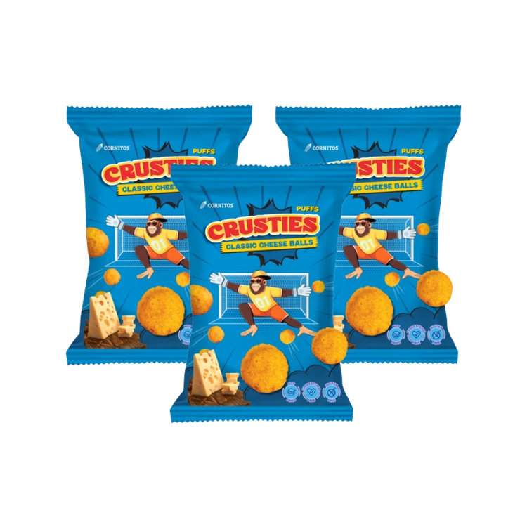Cornitos Crusties Puffs Classic Cheese Flavour - Pack of 3