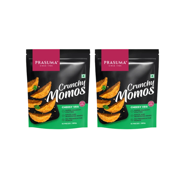 Prasuma Cheesy Veg Crunchy Momos - Pack of 2