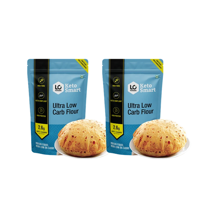 Lo! Foods Ultra Low Carb Keto Atta (Contains Almond flour) - Pack of 2 (Godihittu)