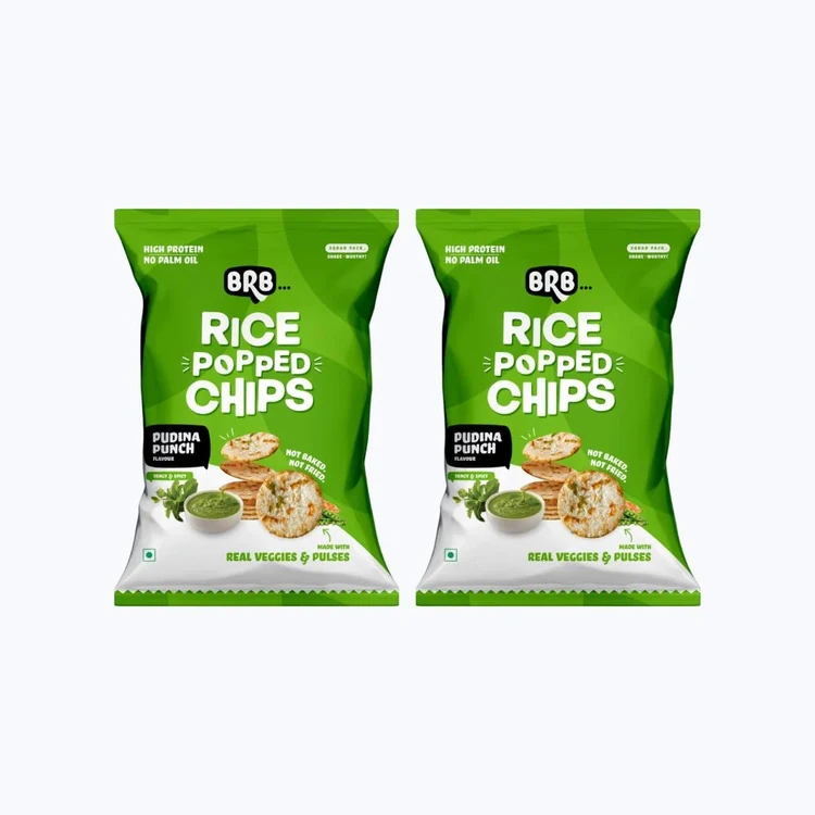 BRB Pudina Punch Rice Popped Chips - Pack of 2
