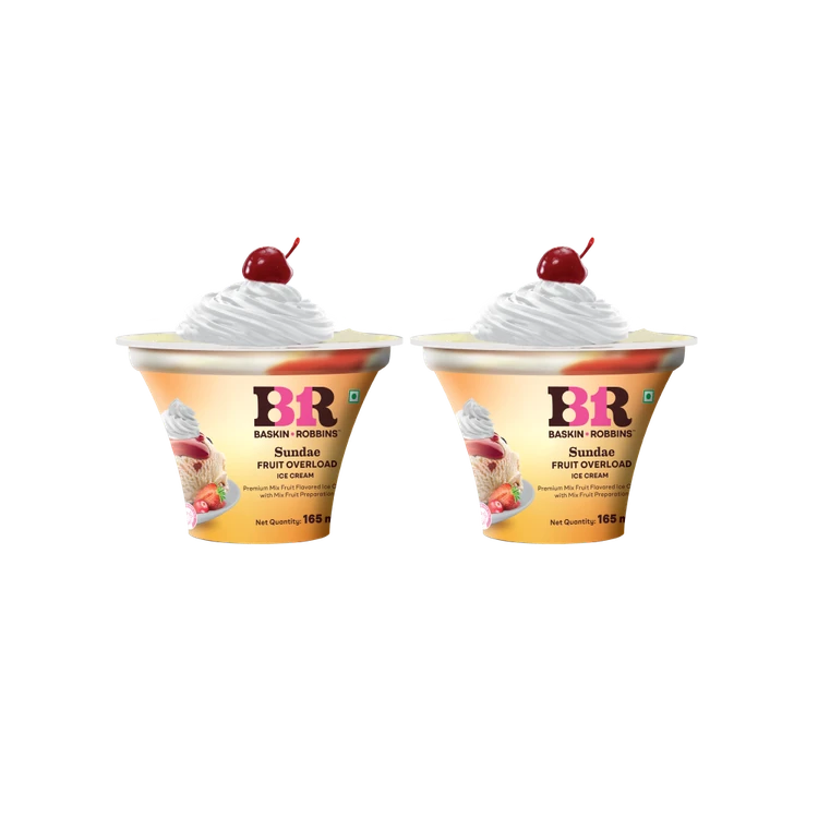 Baskin Robbins Fruit Overload Sundae Ice Cream Cup - Pack of 2