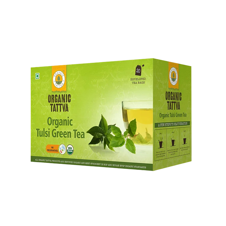 Organic Tattva Tulsi Green Tea Bags
