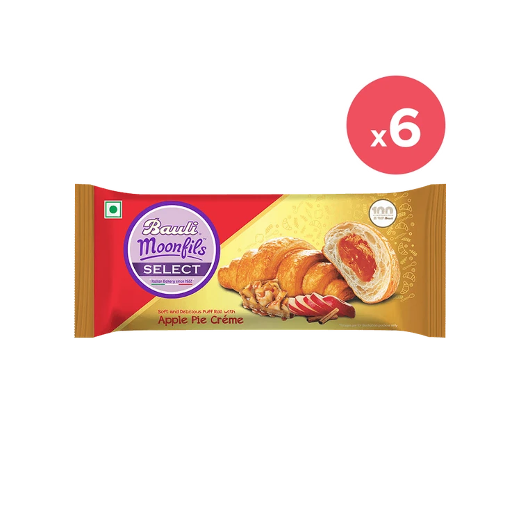Bauli Moonfils Apple Pie Creme Croissant - Pack of 6